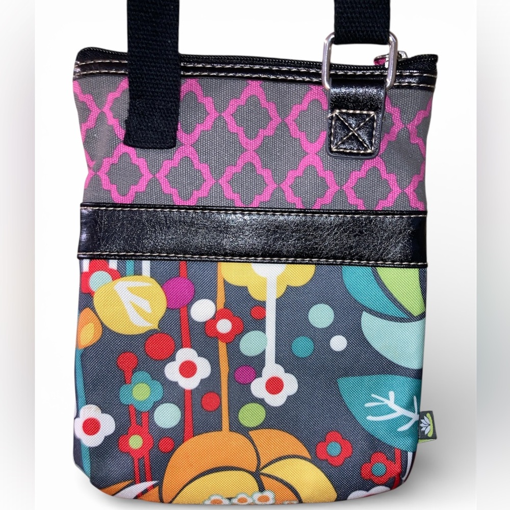 Multicolored Floral 🌼 Pattern Lily Bloom small crossbody bag, EUC - Picture 6 of 8
